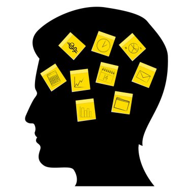 Business man's mind clipart