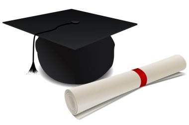 Doctorate hat with degree clipart
