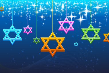 Multicolorful hanukkah card clipart