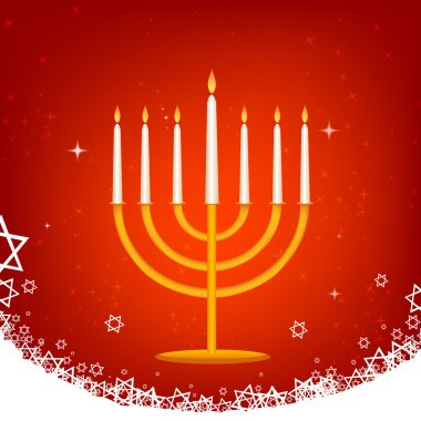 Decorated hanukkah card clipart