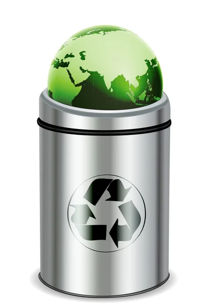 Papelera de reciclaje con globo — Foto de Stock