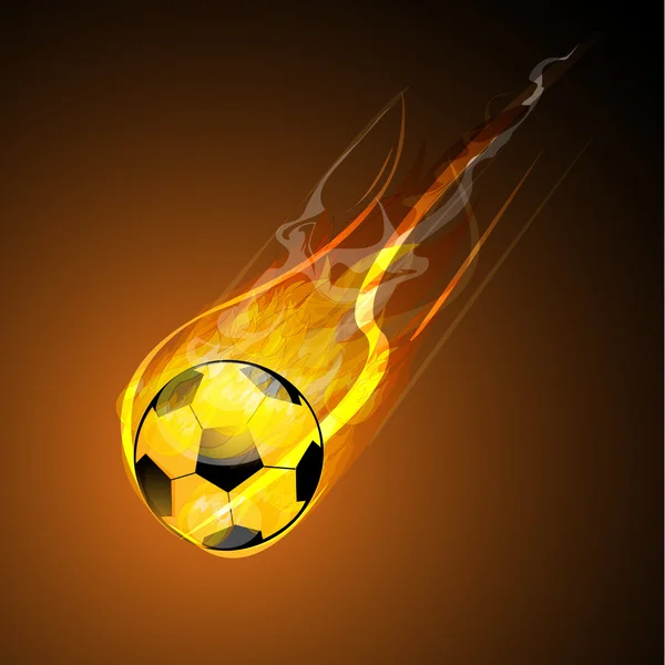 Hořící fotbal — Stock fotografie