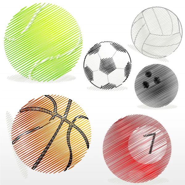 Различные спортивные мячи — стоковое фото