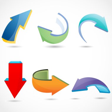 Colorful different arrows clipart