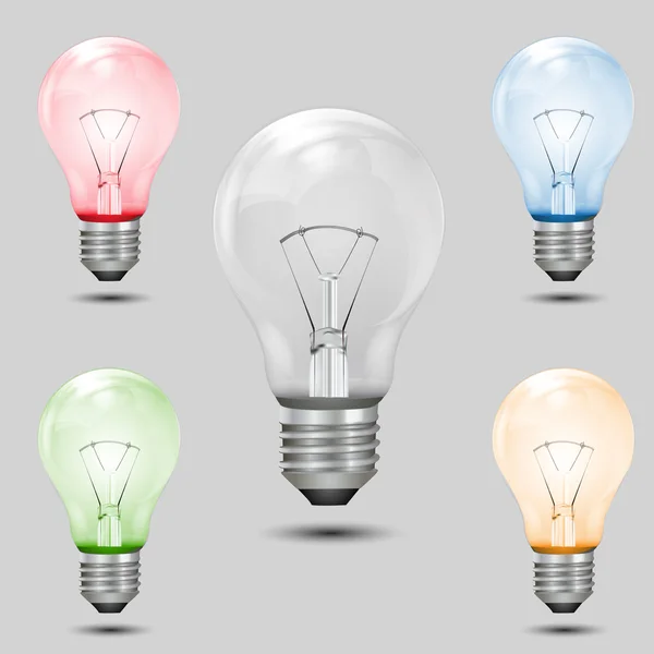 Multi färgade glödlampor — Stockfoto