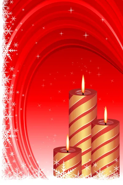 Christmas card with candle — Stock Photo, Image