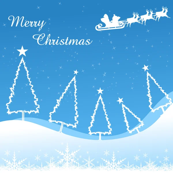 Merry christmas card with xmas tree — Stock Photo, Image