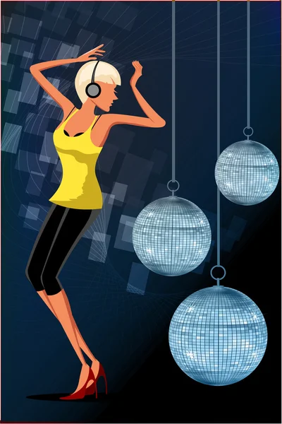 Dançando menina na discoteca — Fotografia de Stock