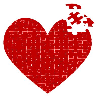 Heart jigsaw puzzle clipart