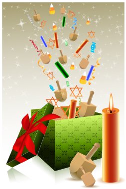 Hanukkah gift box clipart