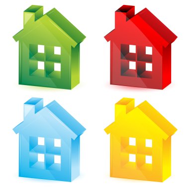 Colorful houses clipart