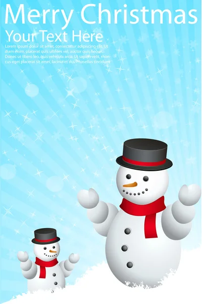 Christmas card with snow man — Stock Photo, Image