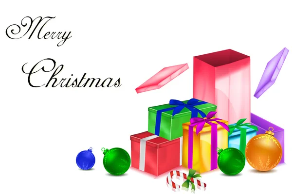 Tarjeta de Navidad colorida con regalos —  Fotos de Stock