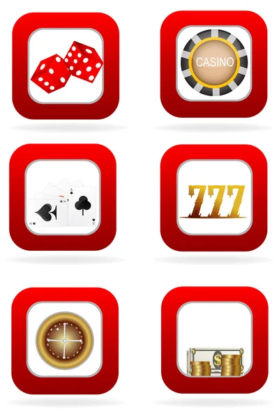 Illustration de différents symboles de casino sur fond blanc — Photo