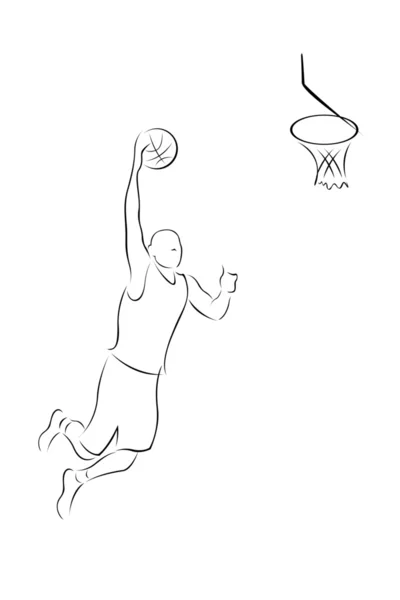 Hráč míč košík — Stock fotografie