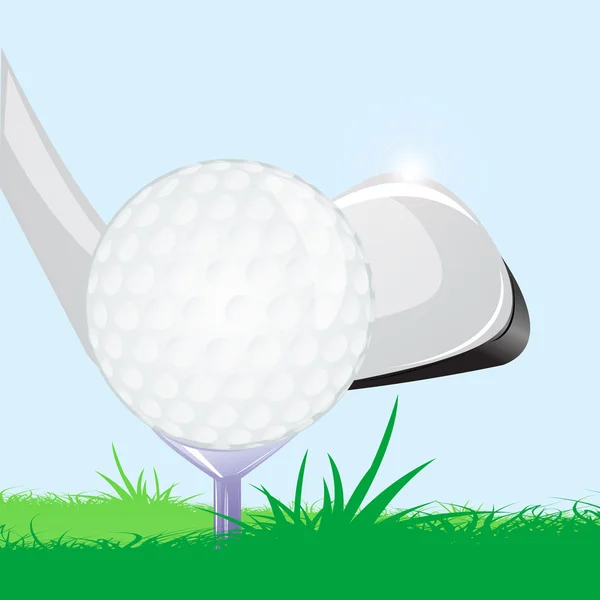 Bola de golfe com pau — Fotografia de Stock