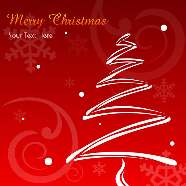 Merry christmas card med xmas tree — Stockfoto