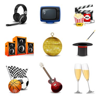 Entertainment icons clipart