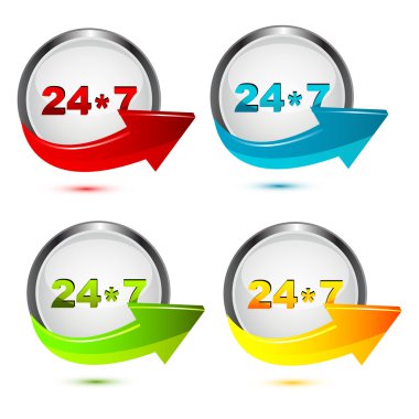 24*7 icon clipart