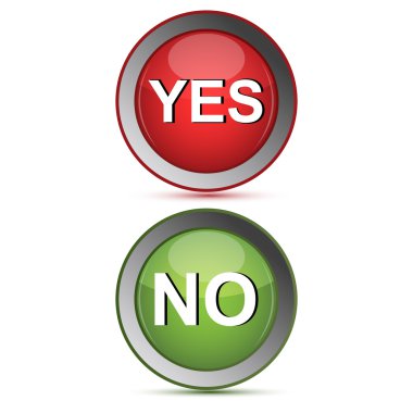 Yes and no buttons clipart