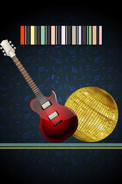 ギターとディスコ ボールdiscokula med gitarr — Stockfoto