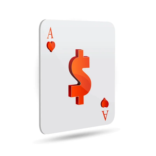Dollar sign in playing card — Stock Photo, Image