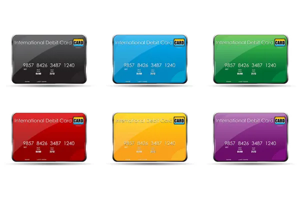 Cartões de débito internacionais coloridos — Fotografia de Stock