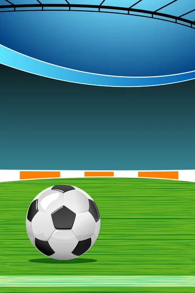 Soccer ball in stadium — Stock Photo, Image
