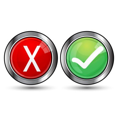 Yes and no buttons clipart