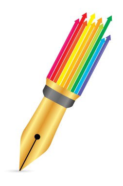 renkli bir ok ile kalem
