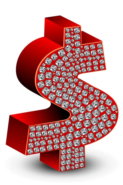 Diamant dollar pictogram — Stockfoto