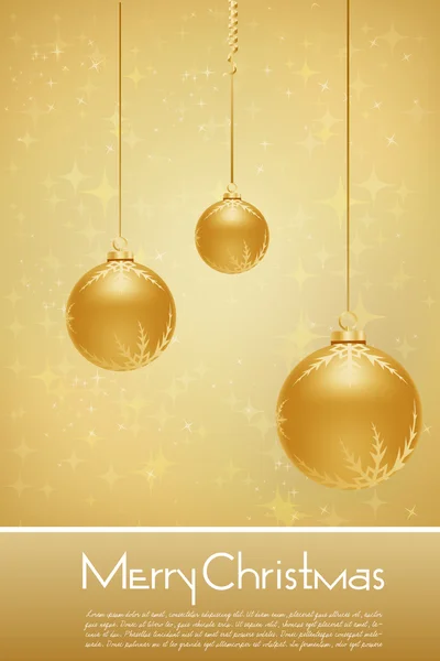 Золота весела різдвяна листівка — стокове фото