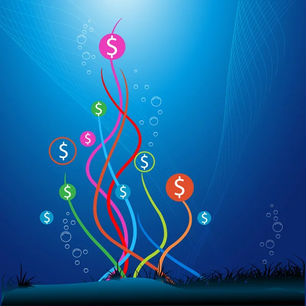 Dollar under water — Stock Photo, Image