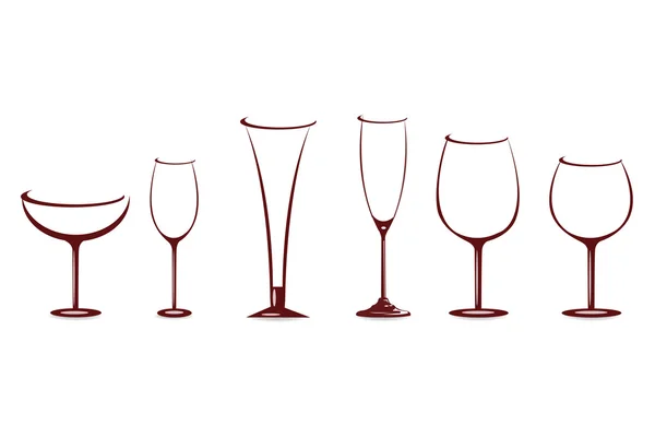 와인잔의 다양 한 형태 — 스톡 사진