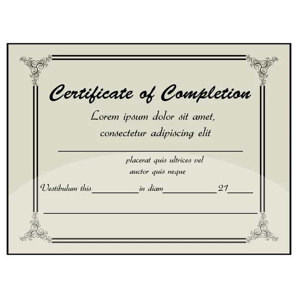 Completion certificate — Stock Photo, Image