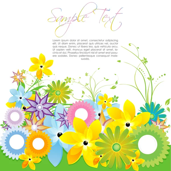 Barevné květinové karta — Stock fotografie