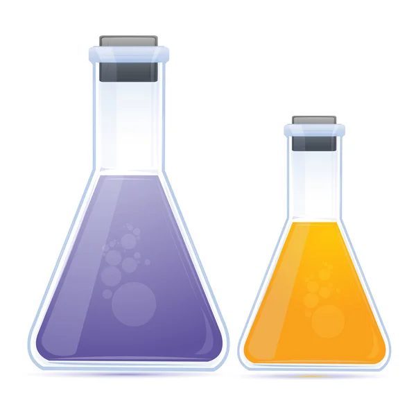 Colored chemical in flask — Stock Photo, Image