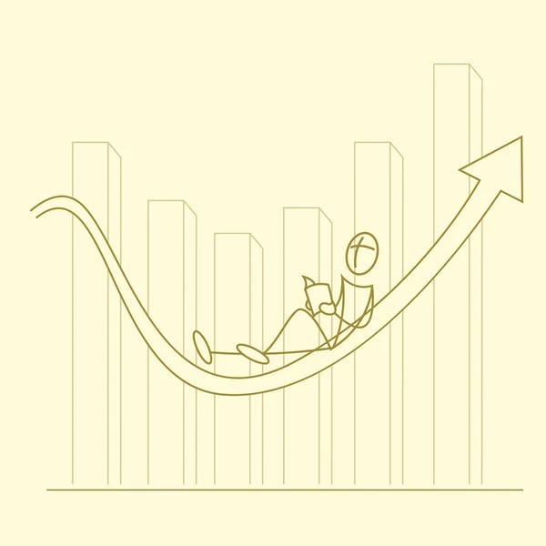 Homem de negócios esboçado no gráfico — Fotografia de Stock