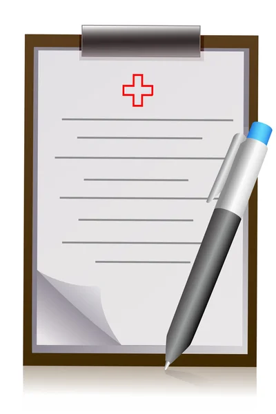 Arztbriefblock mit Stift — Stockfoto