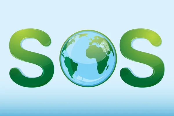 SOS med globe — Stockfoto