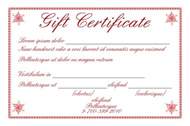 Gift certificate clipart