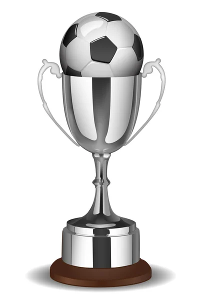 Soccer ball with trophy — Stock Photo, Image