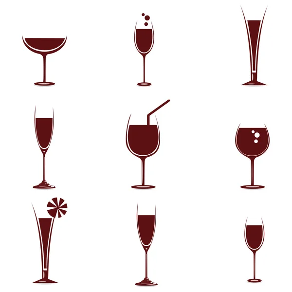 Víno v různých brýle — Stock fotografie