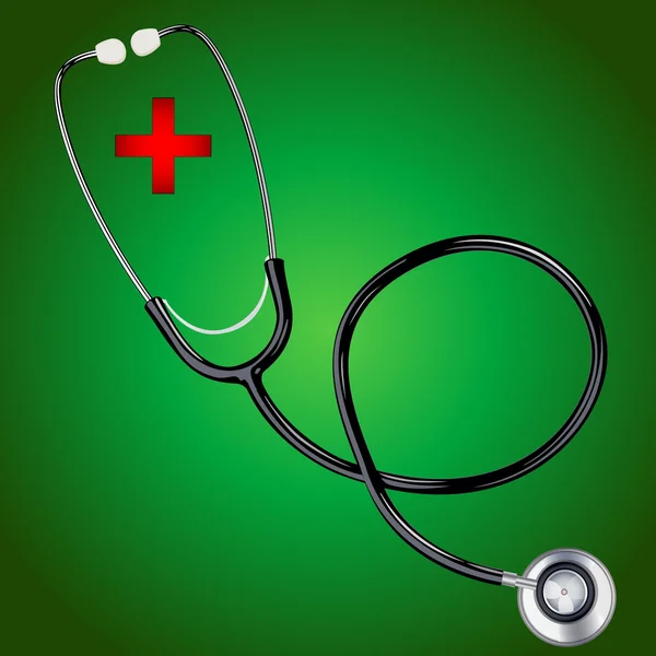 Stethoscope with red cross — Stock Photo, Image