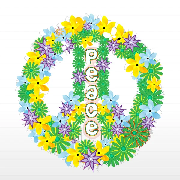 Segno di pace floreale — Foto Stock