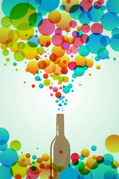 Bottiglia di cola con bolle colorate — Foto Stock