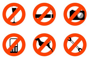 Not allowed icons clipart