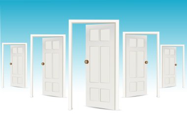 Many open doors clipart