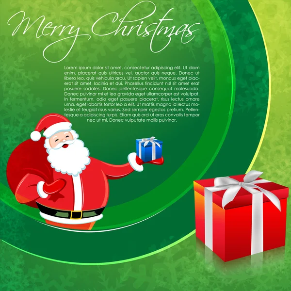 Santa in merry xmas card — Stockfoto