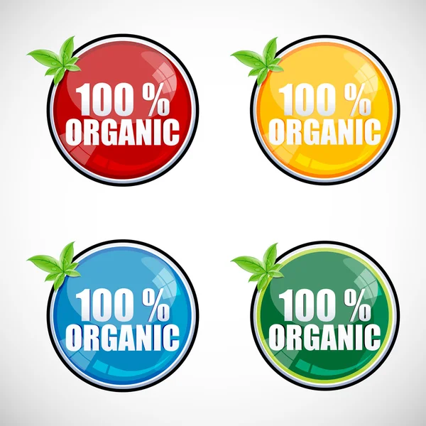 100% organic buttons — Stock Photo, Image